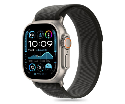 Pasek i akcesoria do zegarków TECH-PROTECT Nylon Stripe do Apple Watch 44/45/46/49 mm Black/Orange 5906302370825
